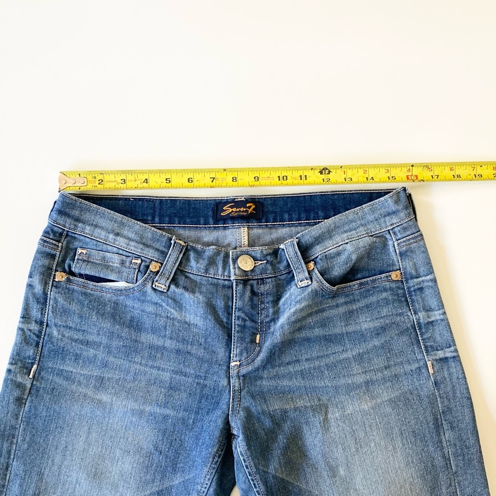 Seven7 Womens Jeans Size 27 Rocker Slim Low Rise Medium Wash Blue Denim - Picture 4 of 6